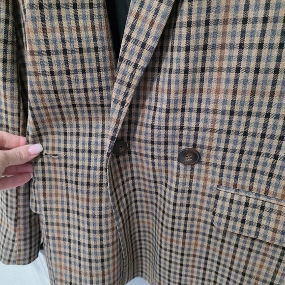 Madewell Brown Plaid Double-Breasted Blazer – Size M - Picture 5 of 9